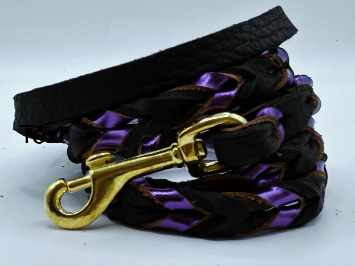 1/2” Bullhide and metallic braided leather