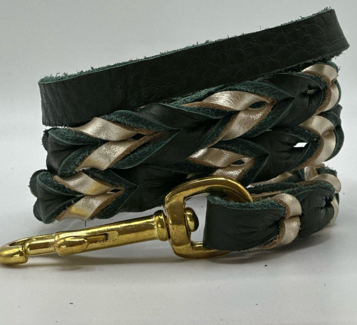 1/2” Bullhide and metallic braided leather