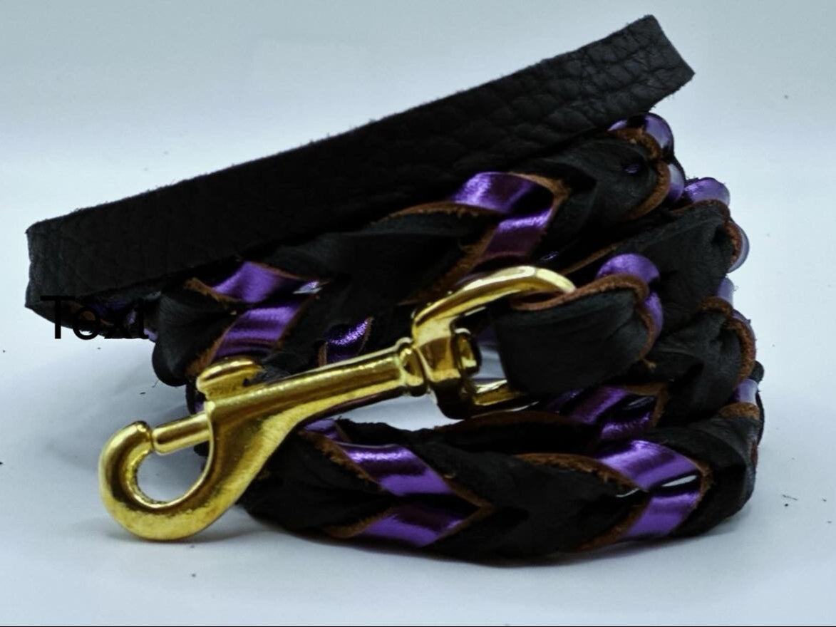1/2” Bullhide and metallic braided leather