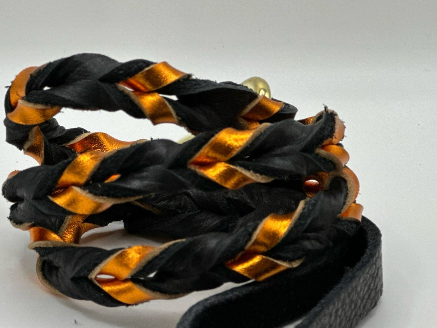 1/2” Bullhide and metallic braided leather