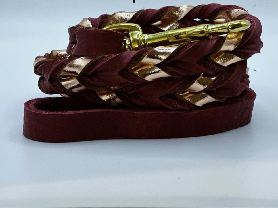 1/2” Bullhide and metallic braided leather