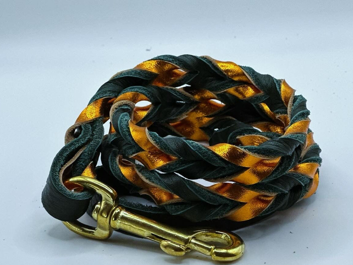 1/2” Bullhide and metallic braided leather