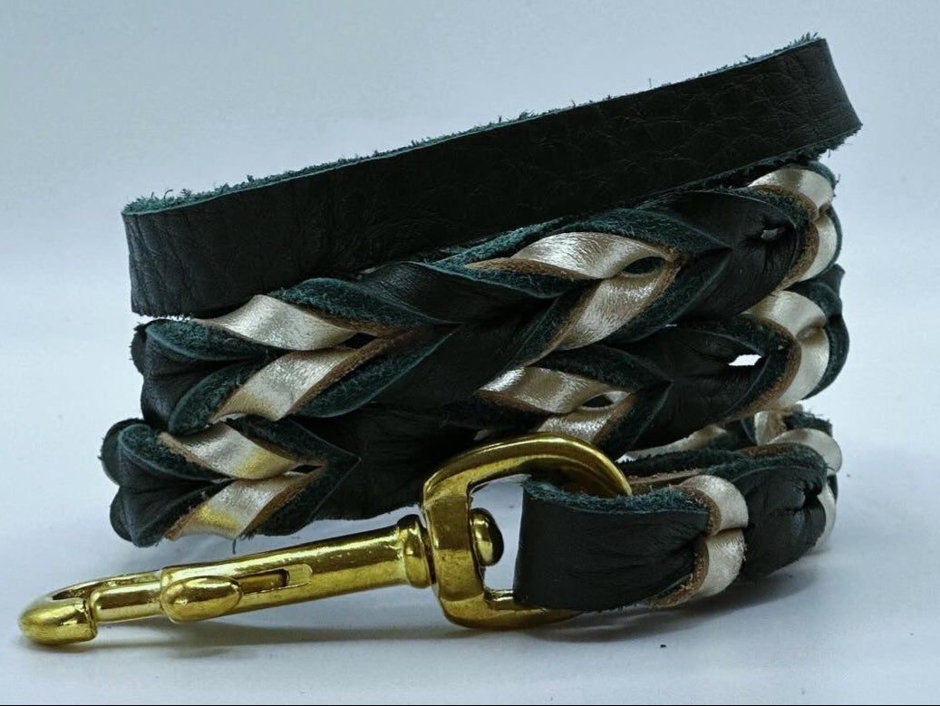 1/2” Bullhide and metallic braided leather
