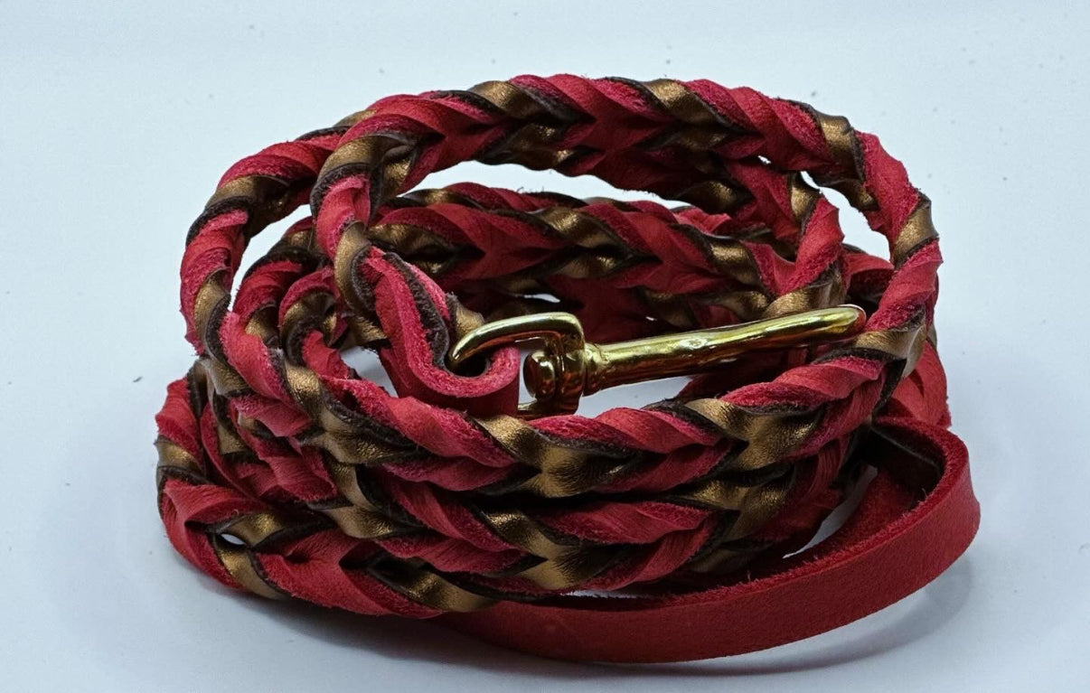 3/8” Bullhide and metallic braided leather