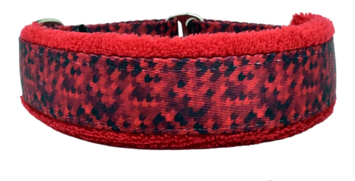 1" Scarlet Houndstooth Everyday Limited Slip Collar