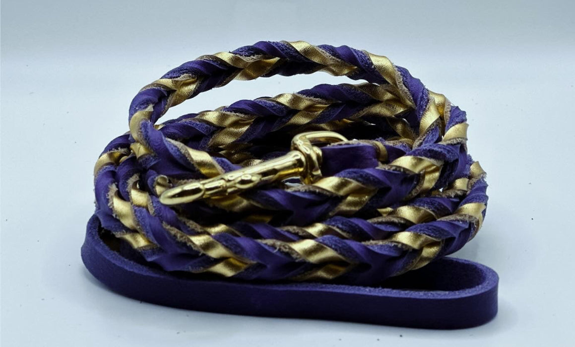 3/8” Bullhide and metallic braided leather