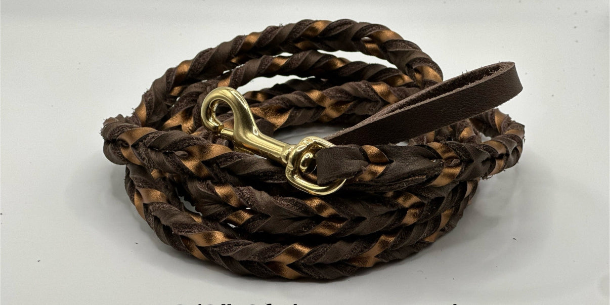 3/8” Bullhide and metallic braided leather