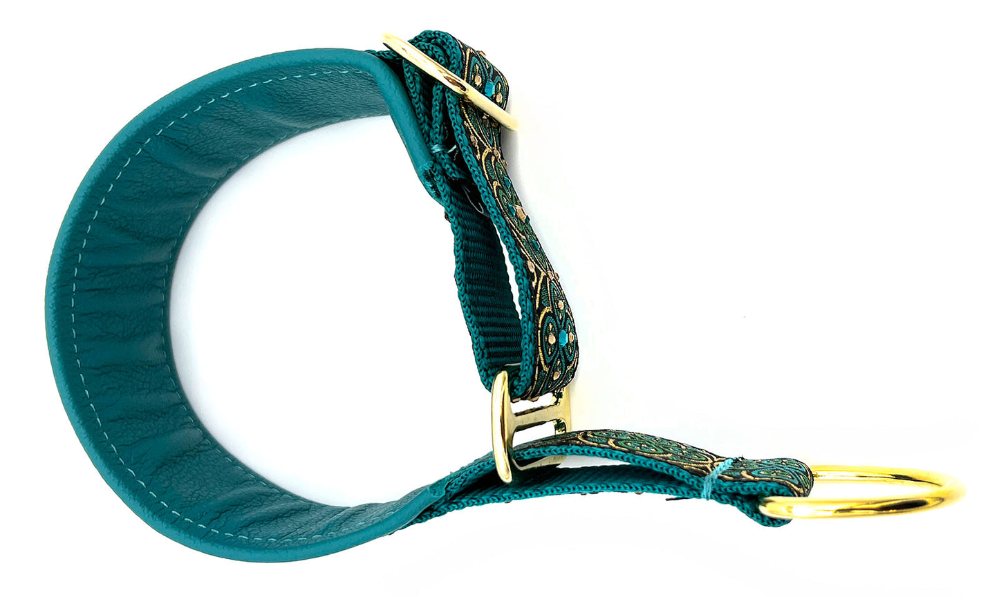 1.5" Teal and Green Toulon Luxe Limited Slip Collar
