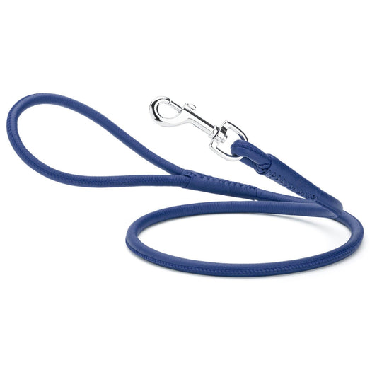 Soft Leather Round Lead: Royal Blue / 6' / 1/4"