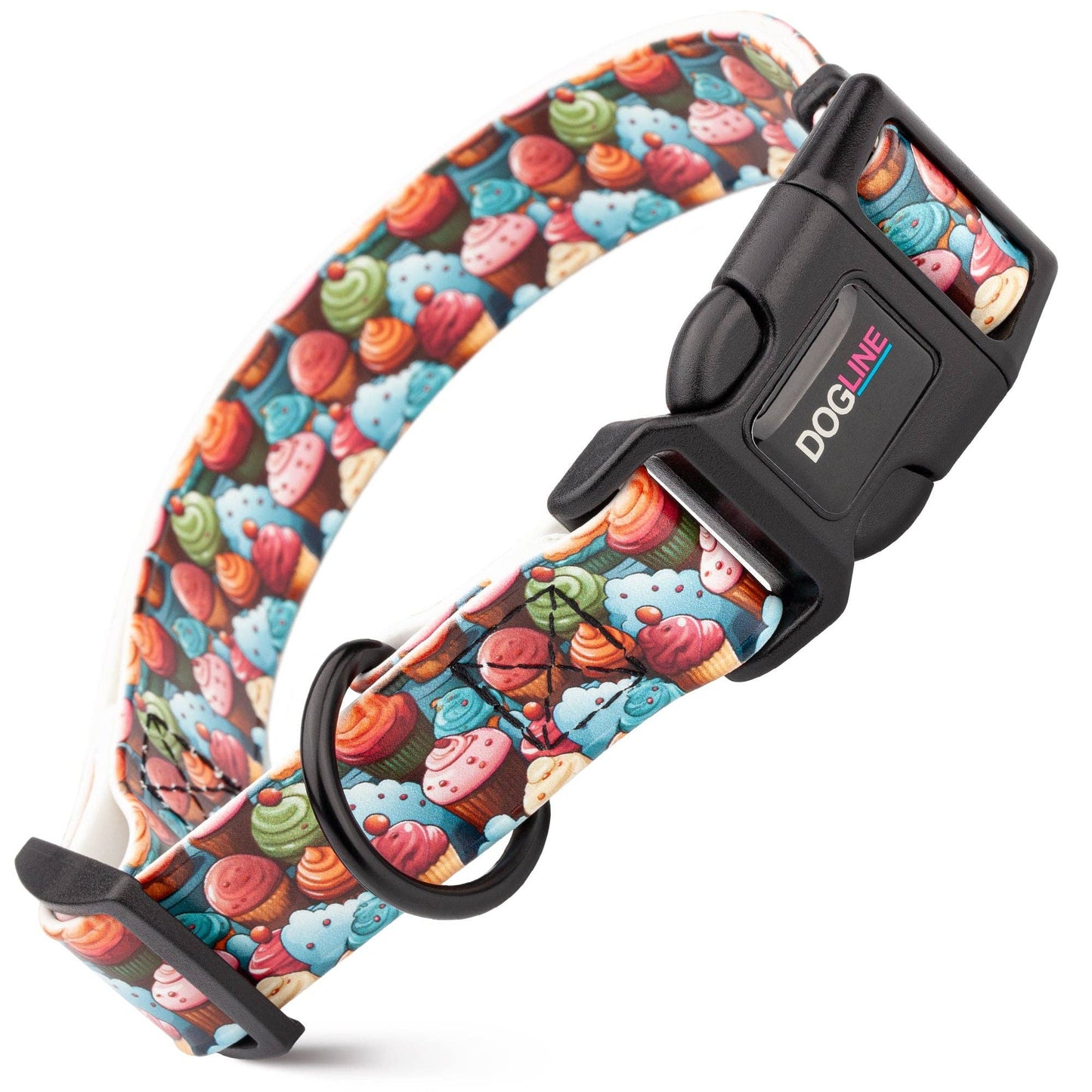 Dogline Biothane Printed Dog Collar with Quick Release Buckle: Sunflowers / W 3/4"  L 12"-19"