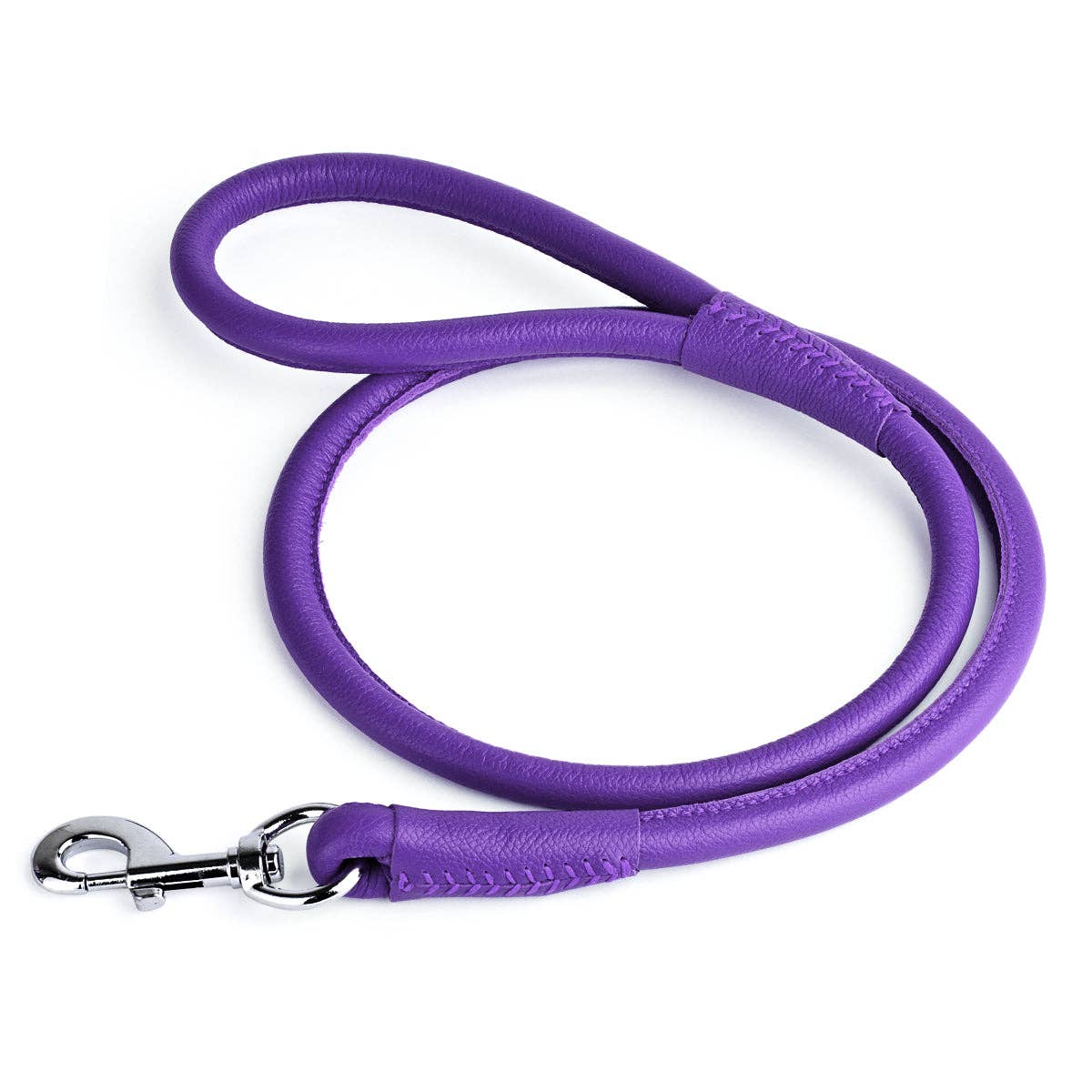 Soft Leather Round Lead: Purple / 4' / 1/4"