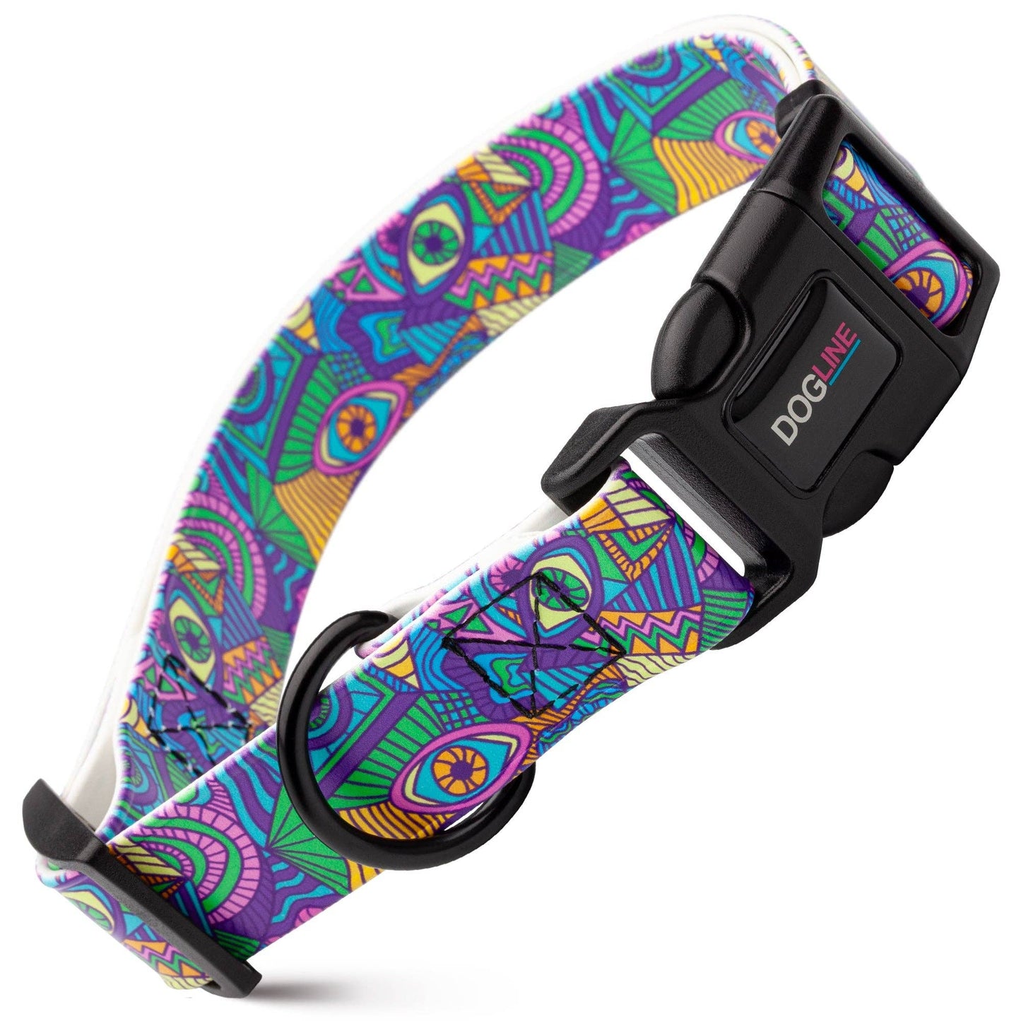 Dogline Biothane Printed Dog Collar with Quick Release Buckle: Bottoms Up / W 3/4"  L 12"-19"