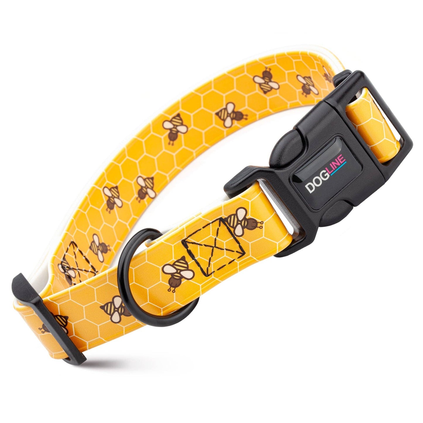 Dogline Biothane Printed Dog Collar with Quick Release Buckle: Sunflowers / W 3/4"  L 12"-19"