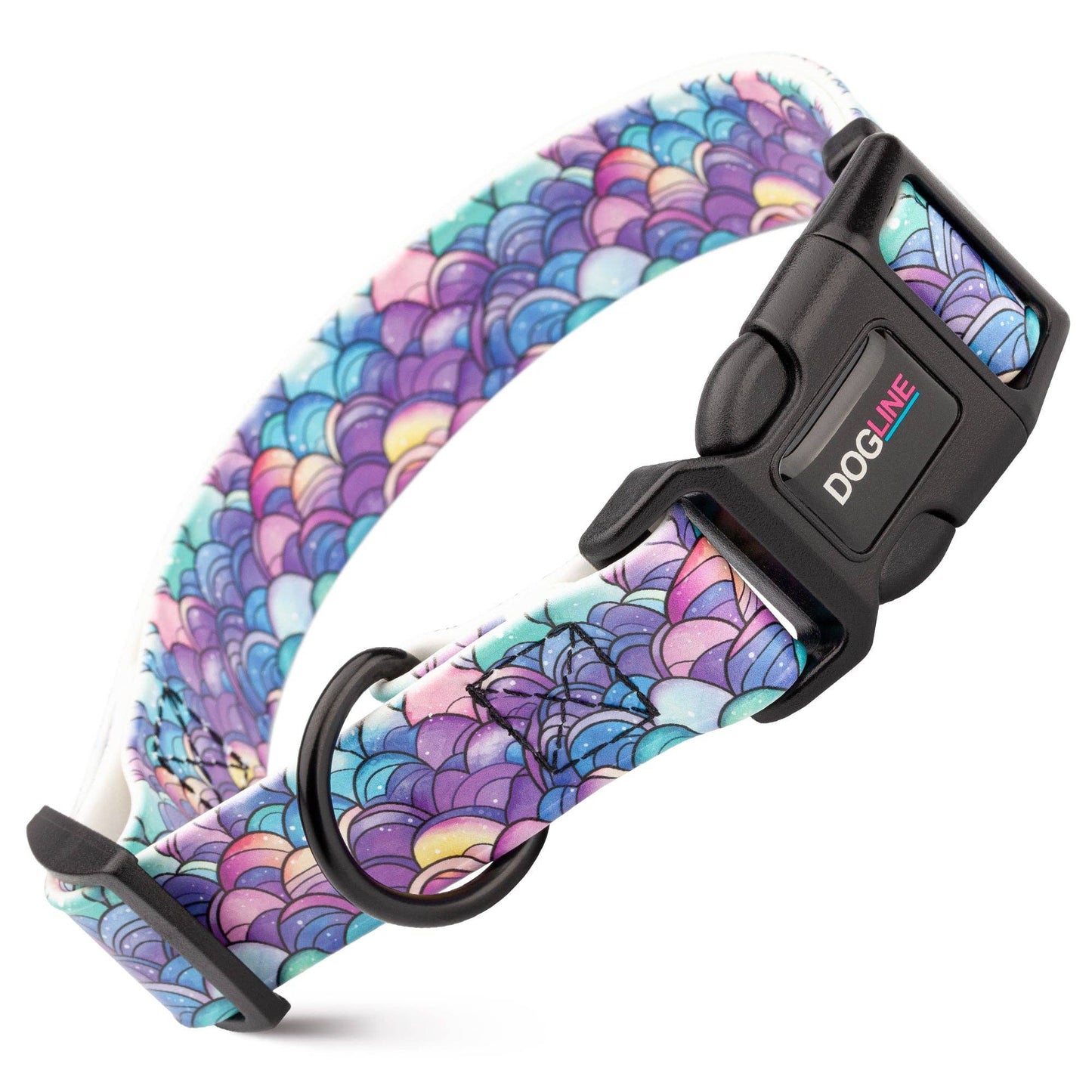 Dogline Biothane Printed Dog Collar with Quick Release Buckle: Bottoms Up / W 3/4"  L 12"-19"