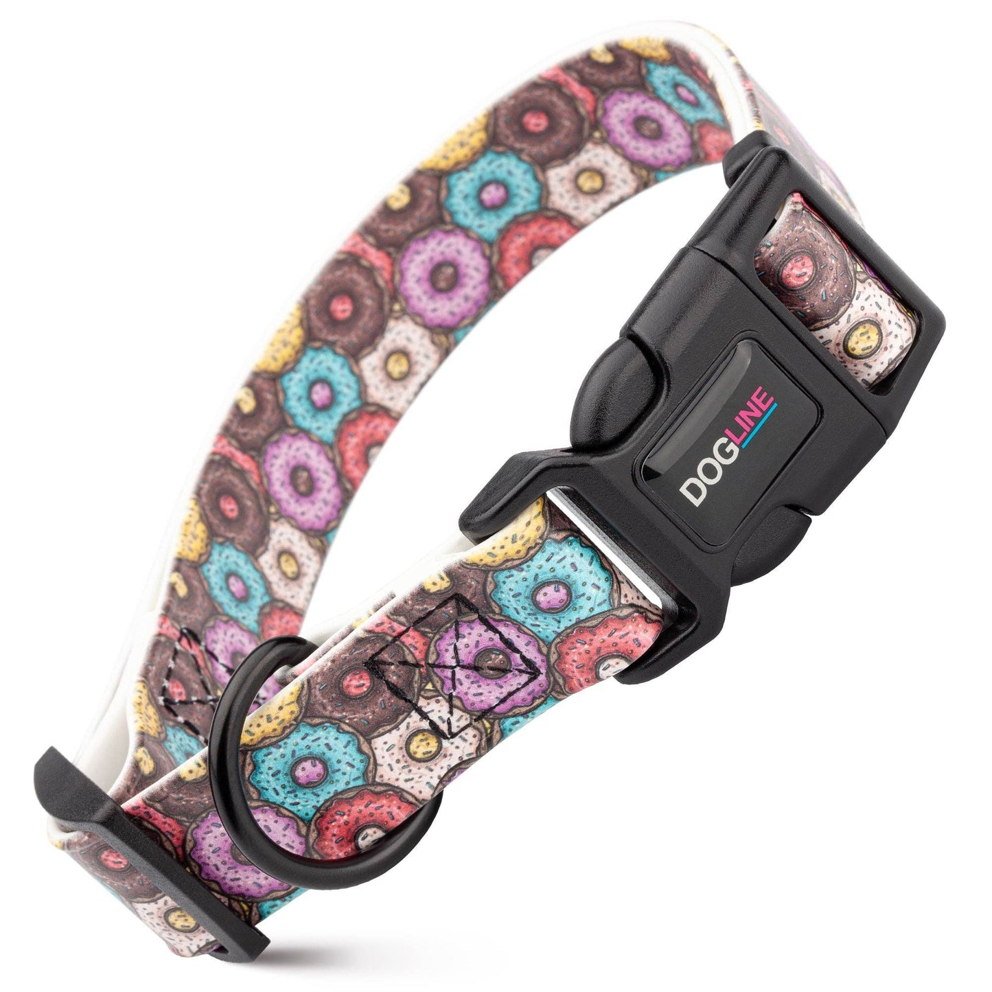 Dogline Biothane Printed Dog Collar with Quick Release Buckle: Sunflowers / W 3/4"  L 12"-19"