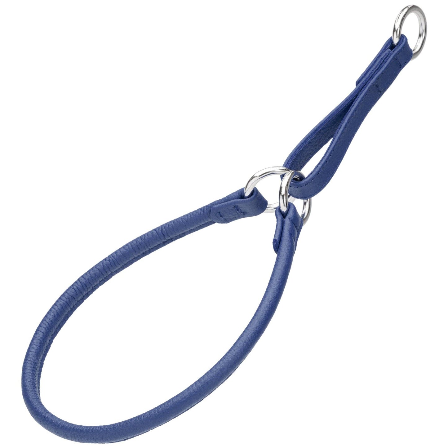 Soft Leather Round Martingale Collar for Dogs: Teal / 12" / 1/4"