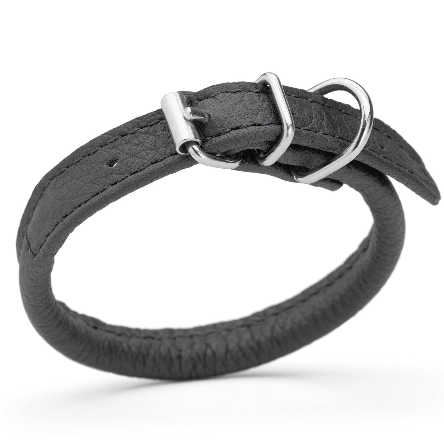 Soft Leather Collar Round: Pink / 6-8" / 1/4"