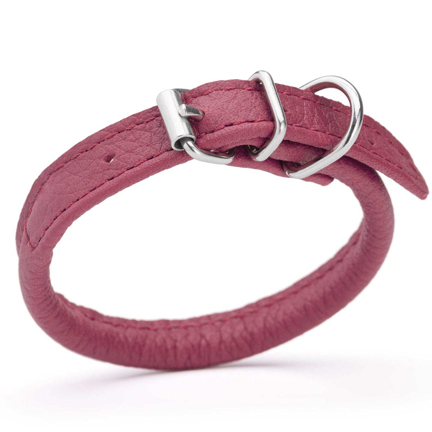 Soft Leather Collar Round: Dark Brown / 8-10" / 1/4"