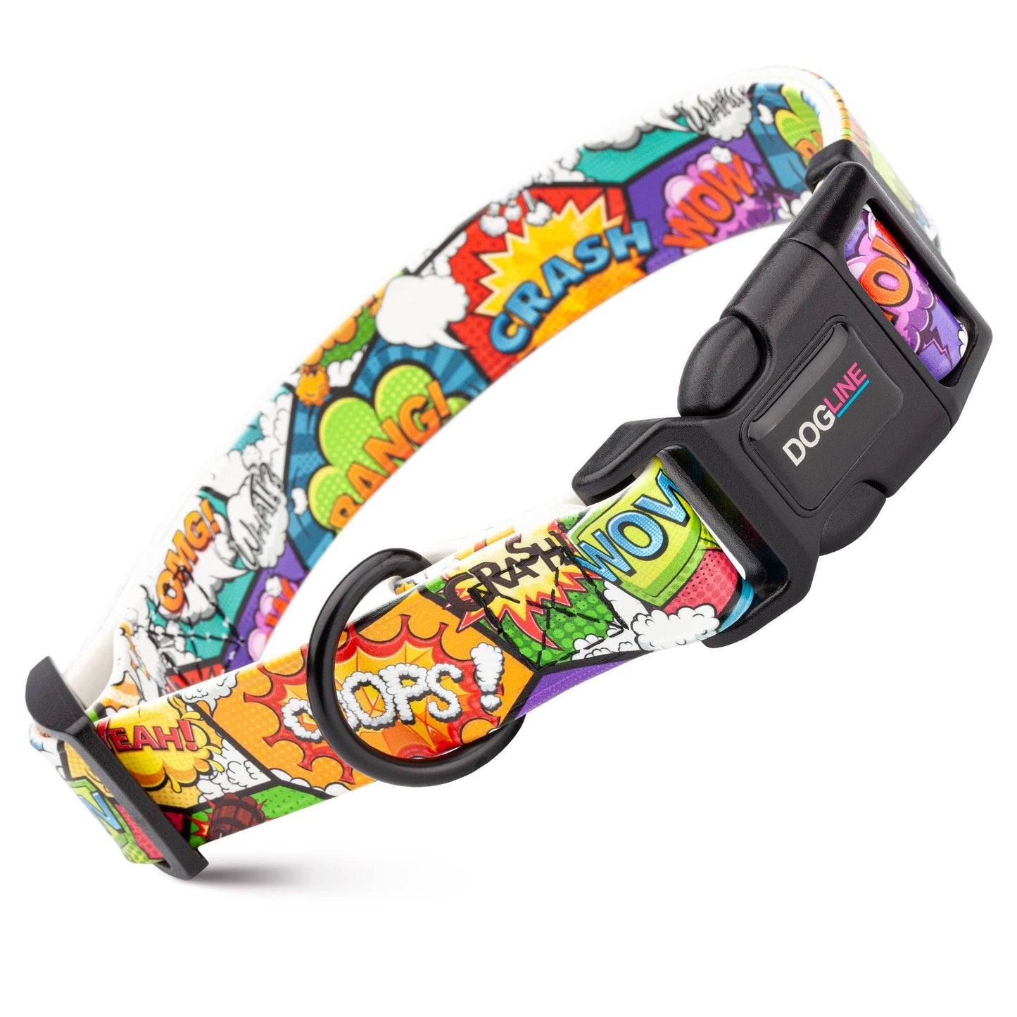 Dogline Biothane Printed Dog Collar with Quick Release Buckle: Bottoms Up / W 3/4"  L 12"-19"