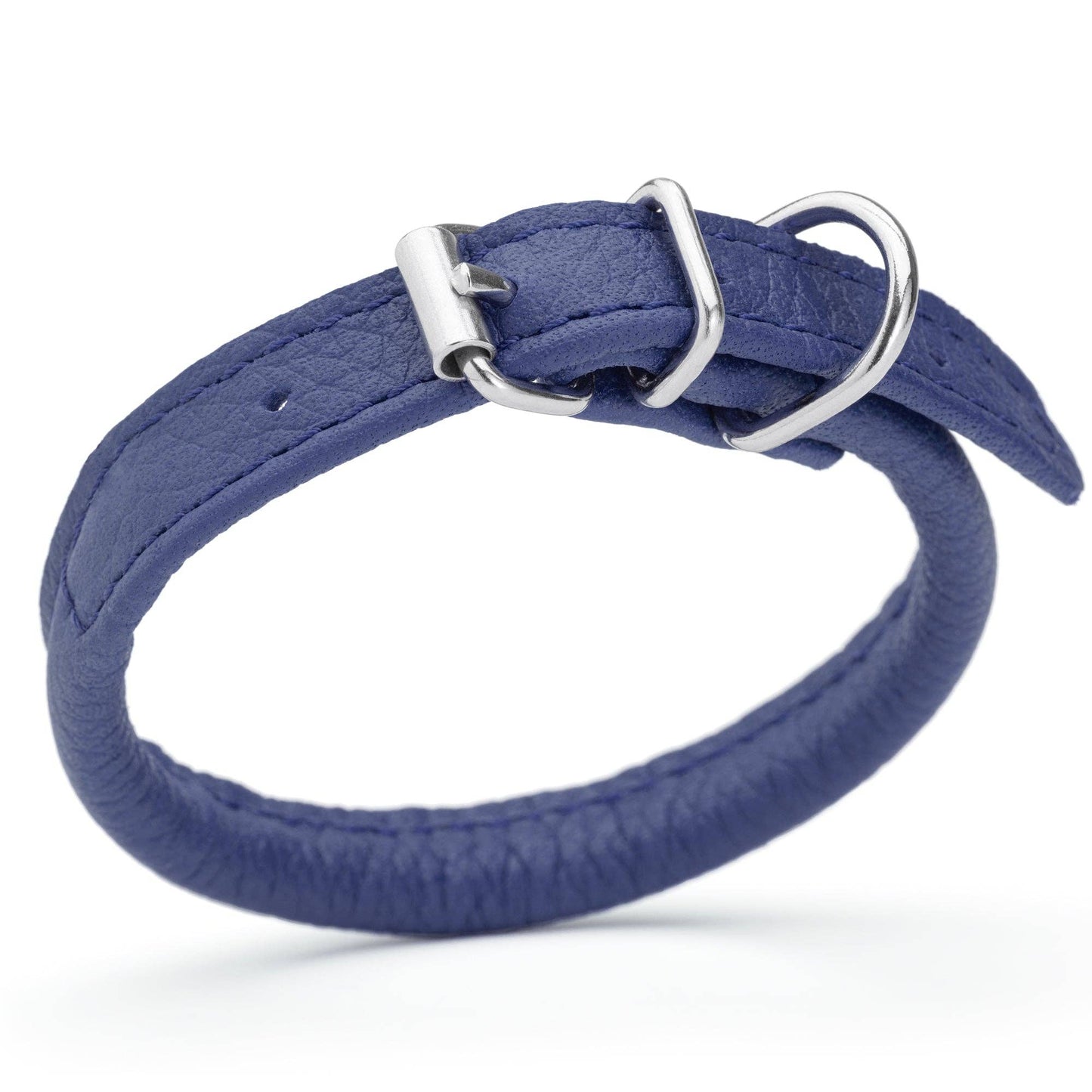 Soft Leather Collar Round: Dark Brown / 6-8" / 1/4"