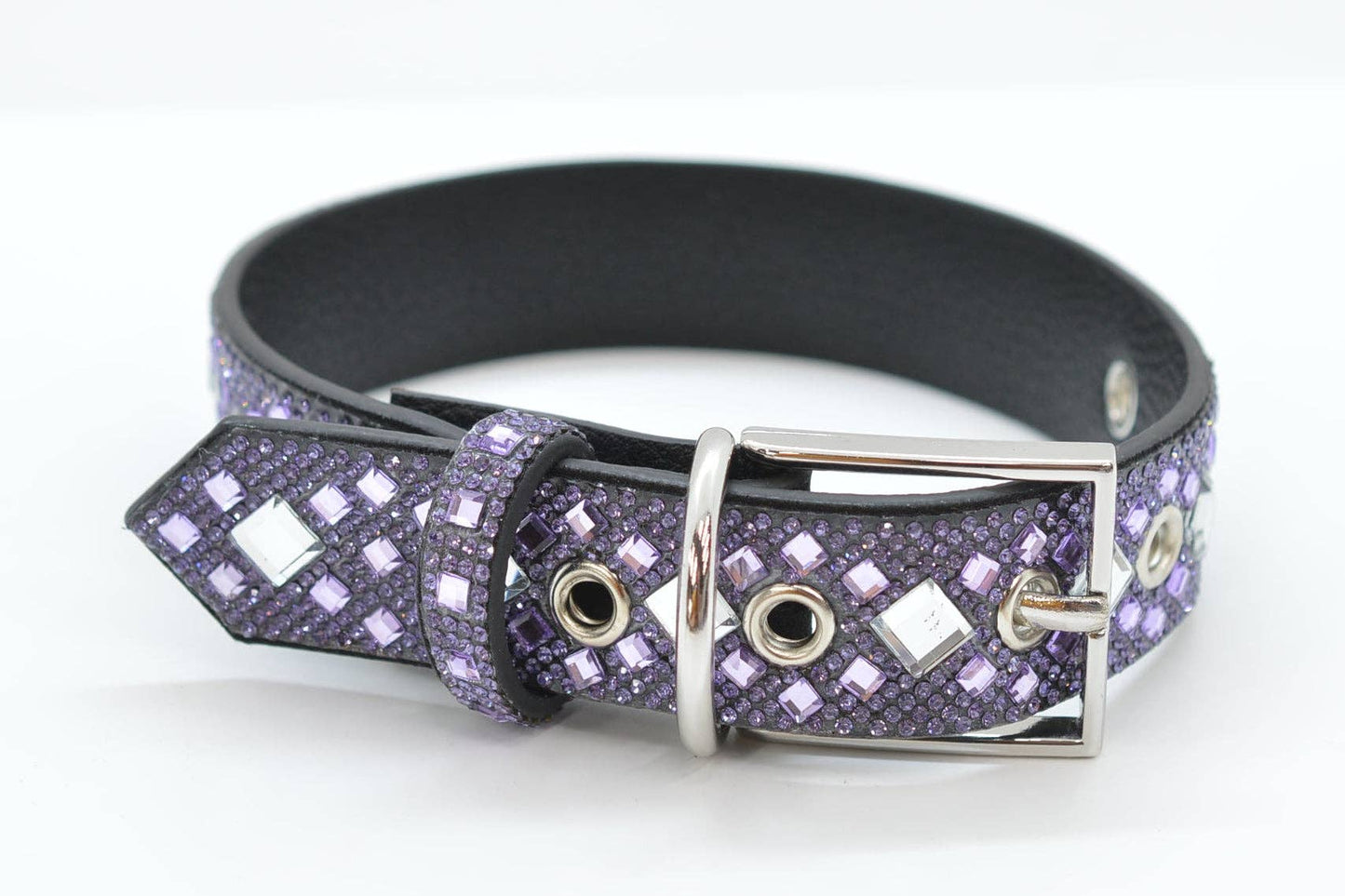 Purple Rhinestone Dog Collar: Small