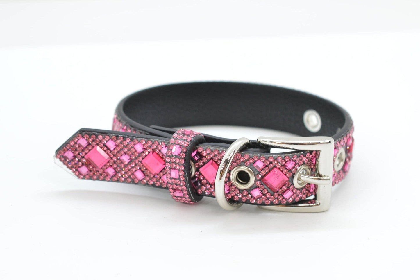 Pink Rhinestone Dog Collar: Medium