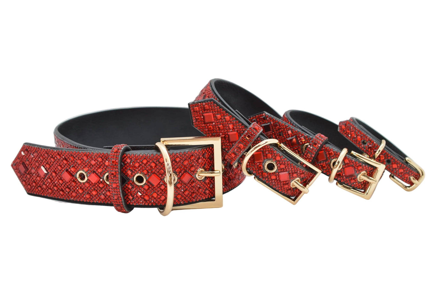 Red Rhinestone Dog Collar: Small