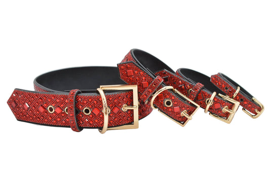 Red Rhinestone Dog Collar: Small