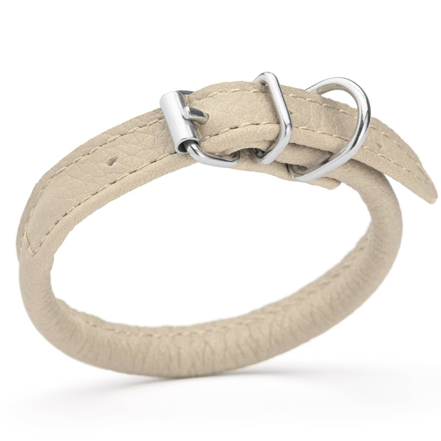 Soft Leather Collar Round: Pink / 8-10" / 1/4"