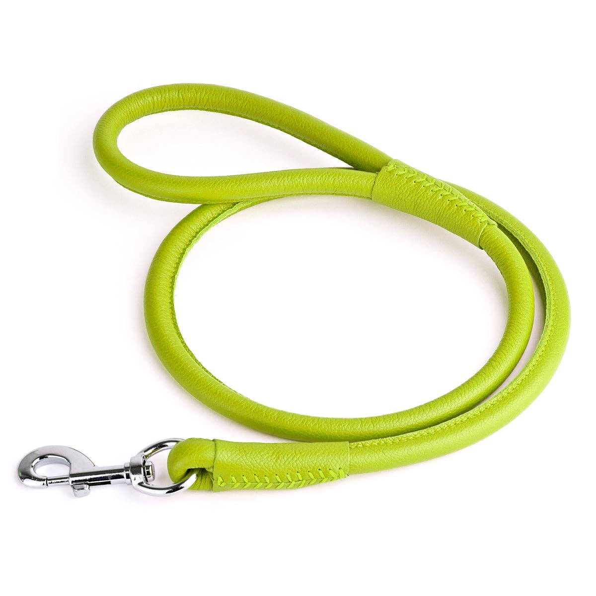Soft Leather Round Lead: Black / 4' / 1/4"