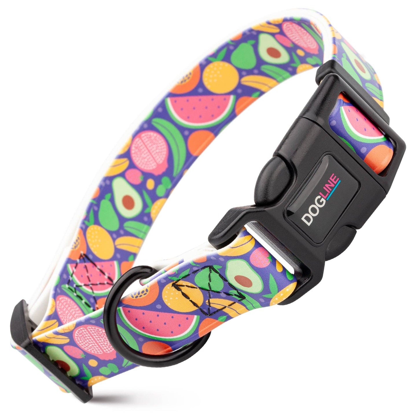 Dogline Biothane Printed Dog Collar with Quick Release Buckle: Bottoms Up / W 3/4"  L 12"-19"