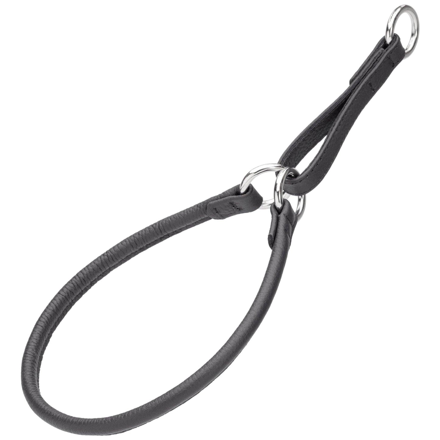 Soft Leather Round Martingale Collar for Dogs: Teal / 12" / 1/4"