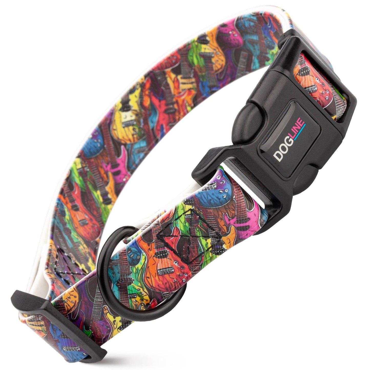Dogline Biothane Printed Dog Collar with Quick Release Buckle: Bottoms Up / W 3/4"  L 12"-19"