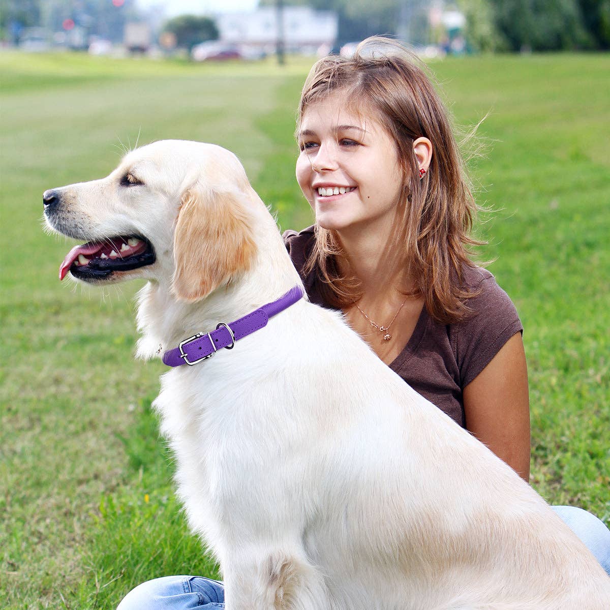 Soft Leather Collar Round: Lime Green / 8-10" / 1/4"