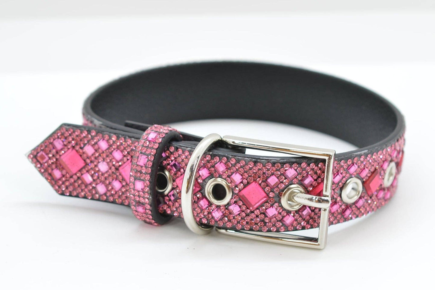 Pink Rhinestone Dog Collar: Small