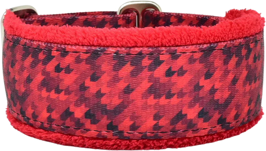 1.5" Scarlet Houndstooth Everyday Limited Slip Collar