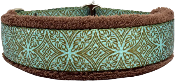 1" Teal & Chocolate Lattice Everyday Limited Slip Collar