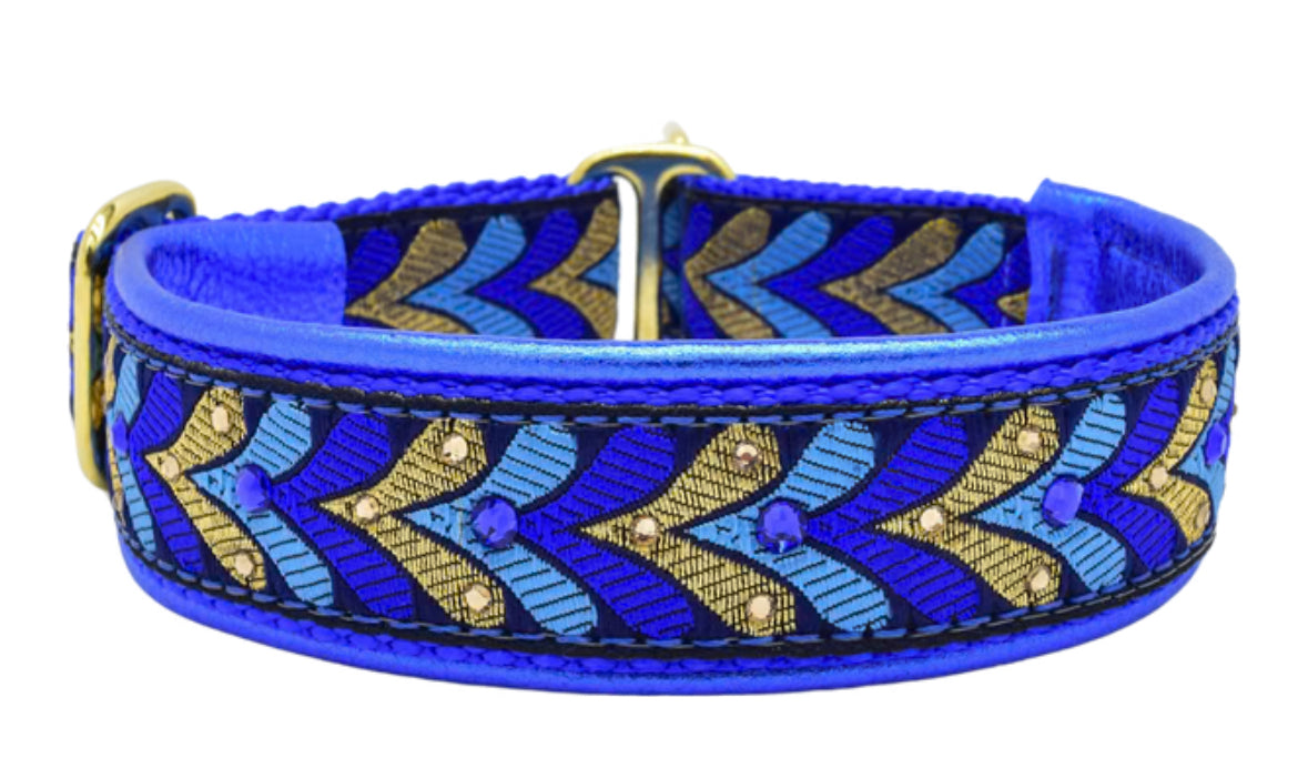 1" Blue and Gold Honoré Luxe Limited Slip Collar