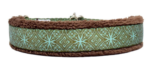 5/8" Teal & Chocolate Lattice Everyday Limited Slip Collar