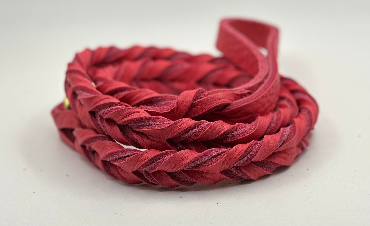 1/2” Bullhide braided leather leash (message me for the metallic color choice available)