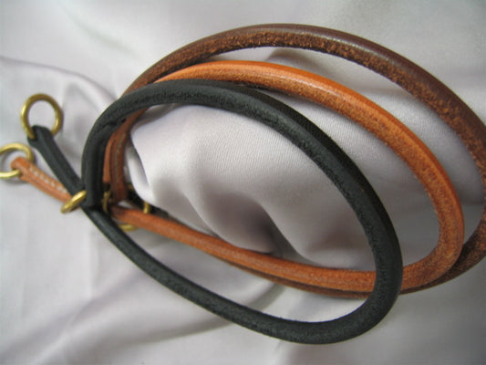 Leather Dog Rolled Leather Slip Collar