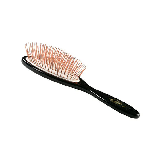 Bass Brushes 58 Style & Detangle Pet Brush, 100% Premium Alloy Pin, High Polish Acrylic Handle, Large Oval, Assorted Colors