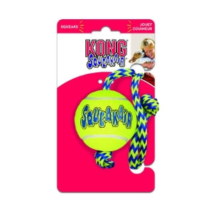 KONG DOG SQUEAKER BALL ROPE MEDIUM