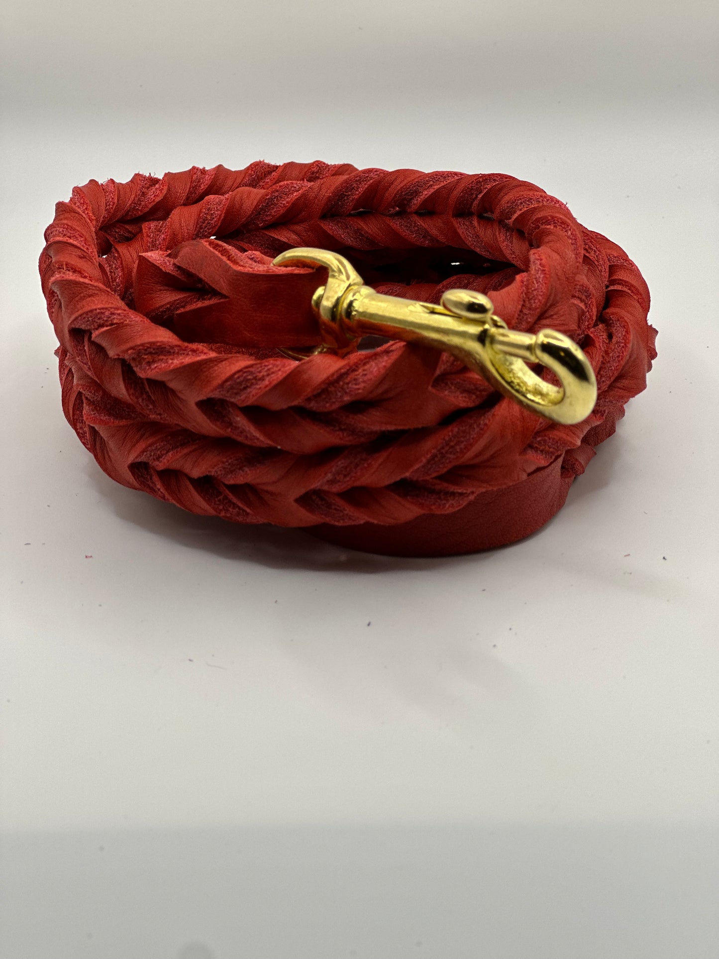 1/2” Bullhide braided leather leash (message me for the metallic color choice available)