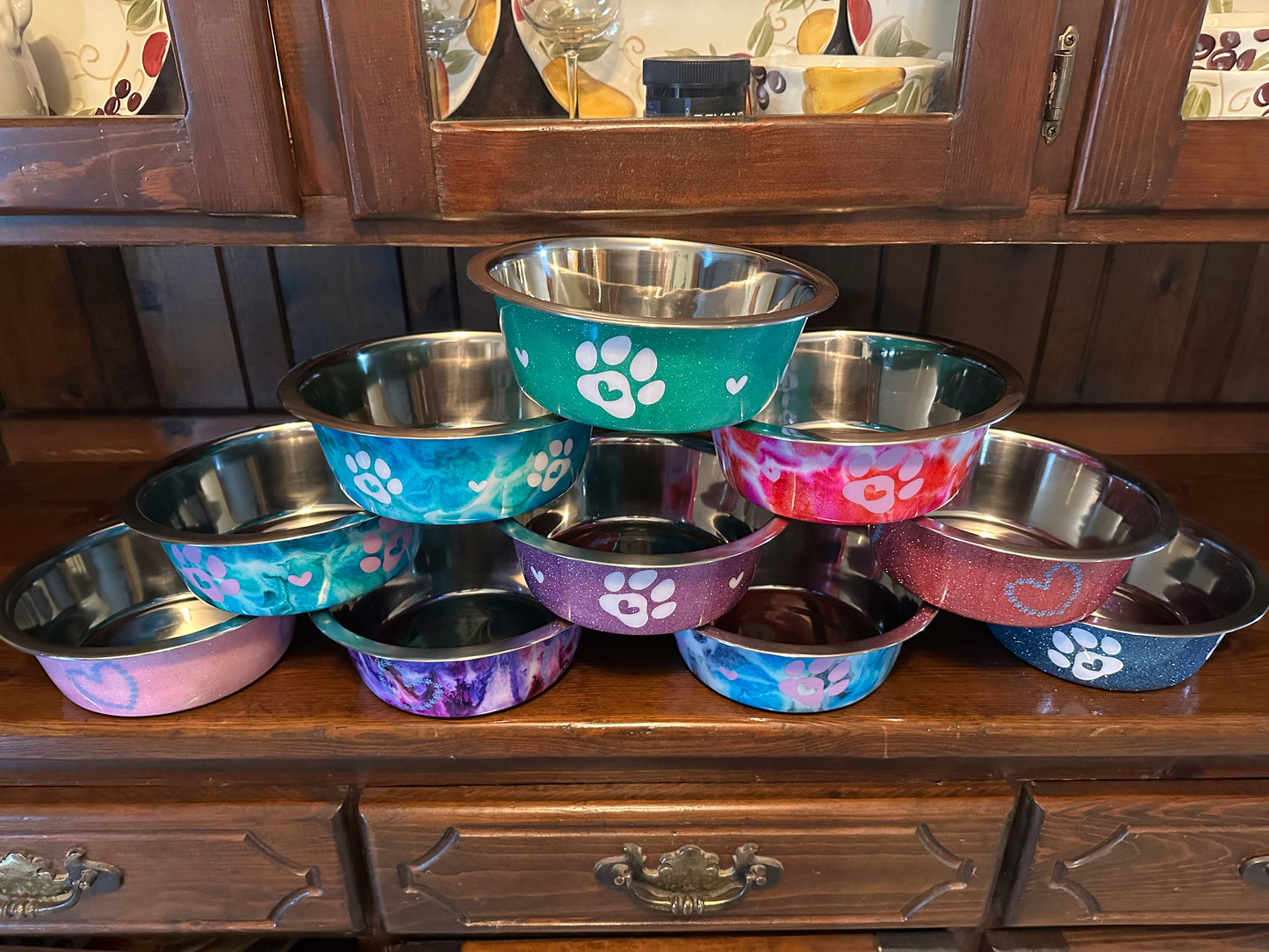 Main Street Epoxy dog bowl