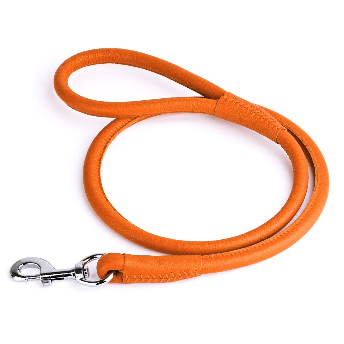 Soft Leather Round Lead: Black / 4' / 1/4"