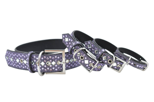 Purple Rhinestone Dog Collar: X-Small