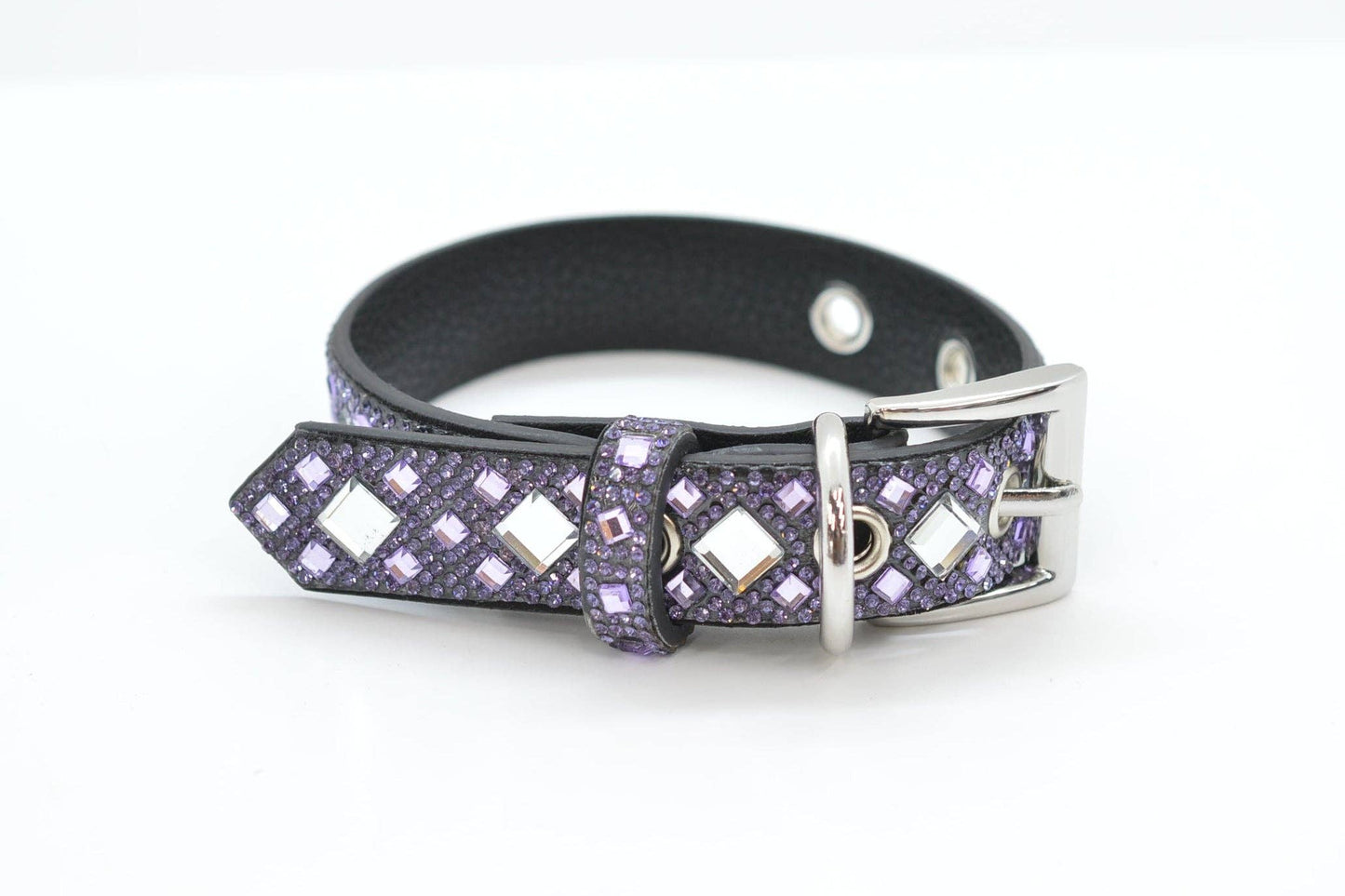 Purple Rhinestone Dog Collar: Small