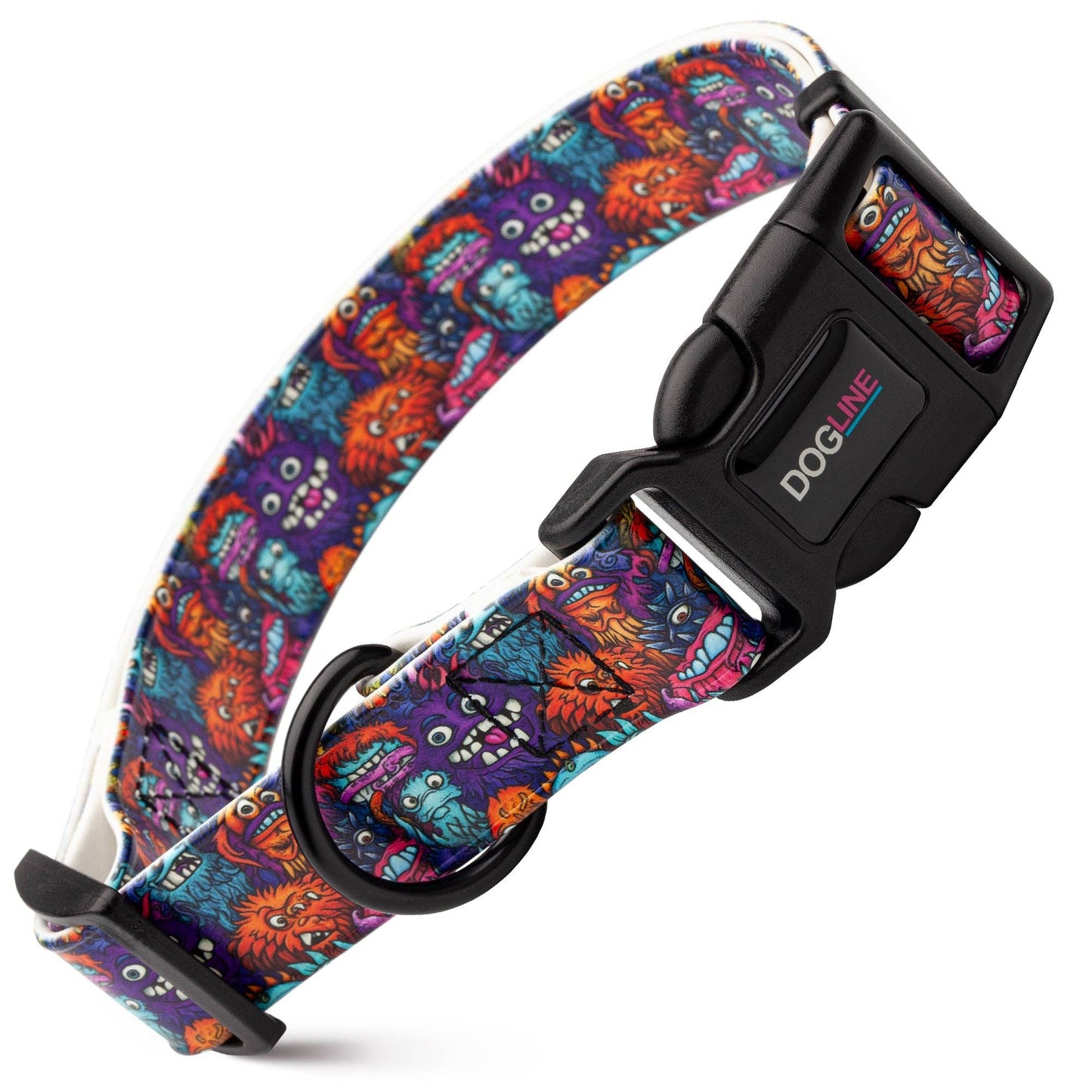 Dogline Biothane Printed Dog Collar with Quick Release Buckle: Sunflowers / W 3/4"  L 12"-19"