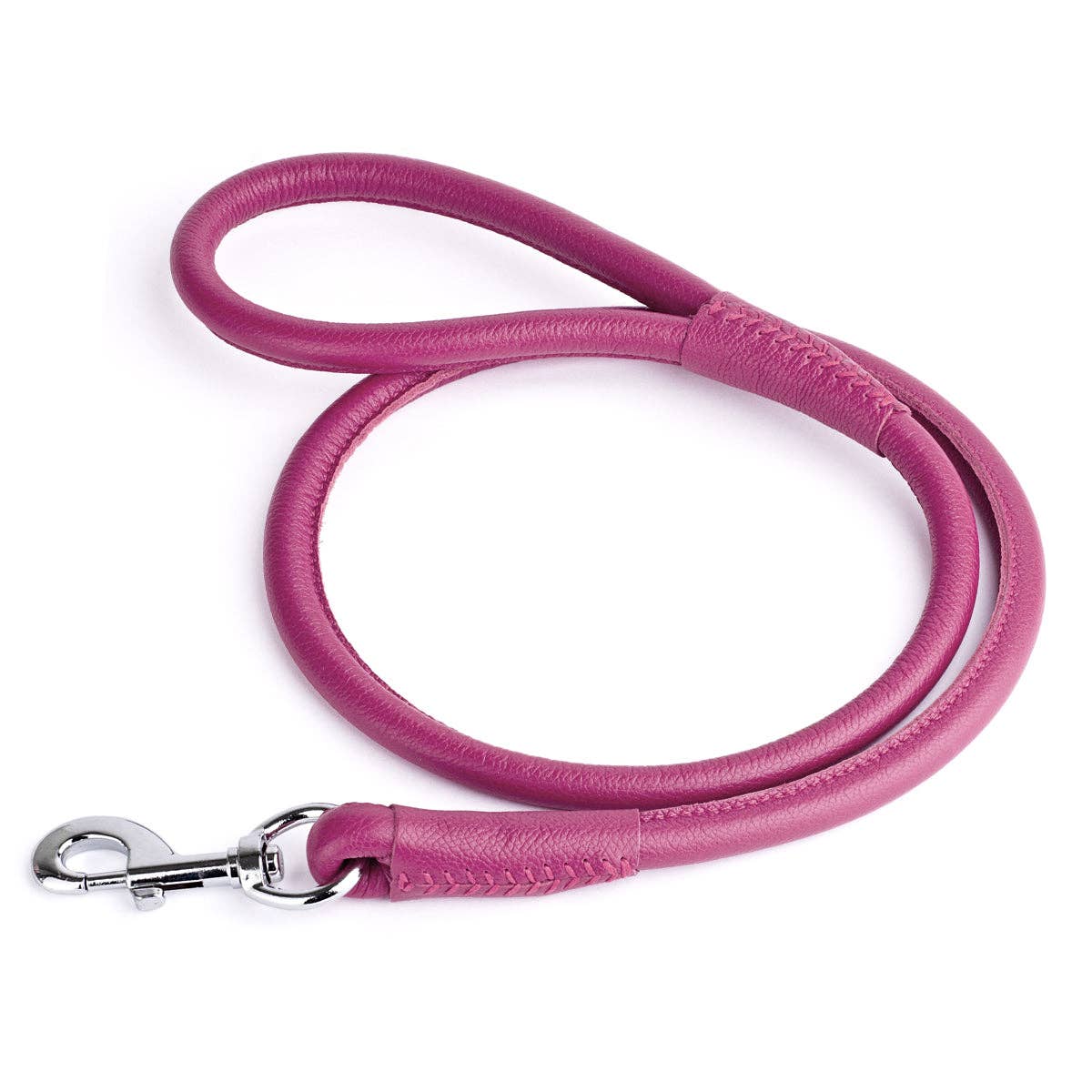 Soft Leather Round Lead: Purple / 4' / 1/4"